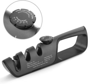 Knife Sharpener  3 Stage Kitchen Chef Knife and Scissor Sharpeners Restore Knives or Shears Blades Quickly Safely with Adjustable Angle Button fo